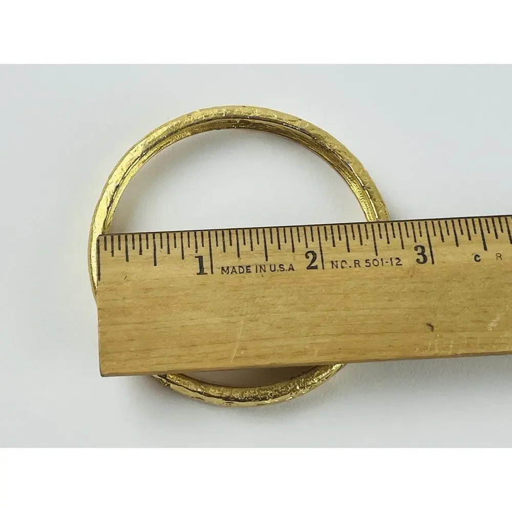Liz Claiborne Bangle Bracelet Gold Tone Star cut out Etched LCi Moon Spiral Burs